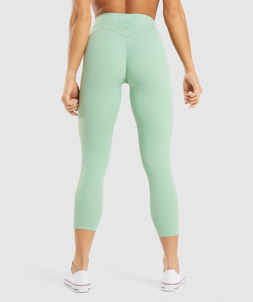 Women's Gymshark KK Fit 7/8 Leggings Light Green | NZ 3IKXMW